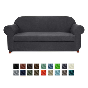 Plaid Stretch Sofa Slipcover Includes Separate Seat Covers