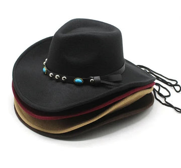 Wide Brim Western Cowboy Hat Stylish Panama Trilby Jazz Design