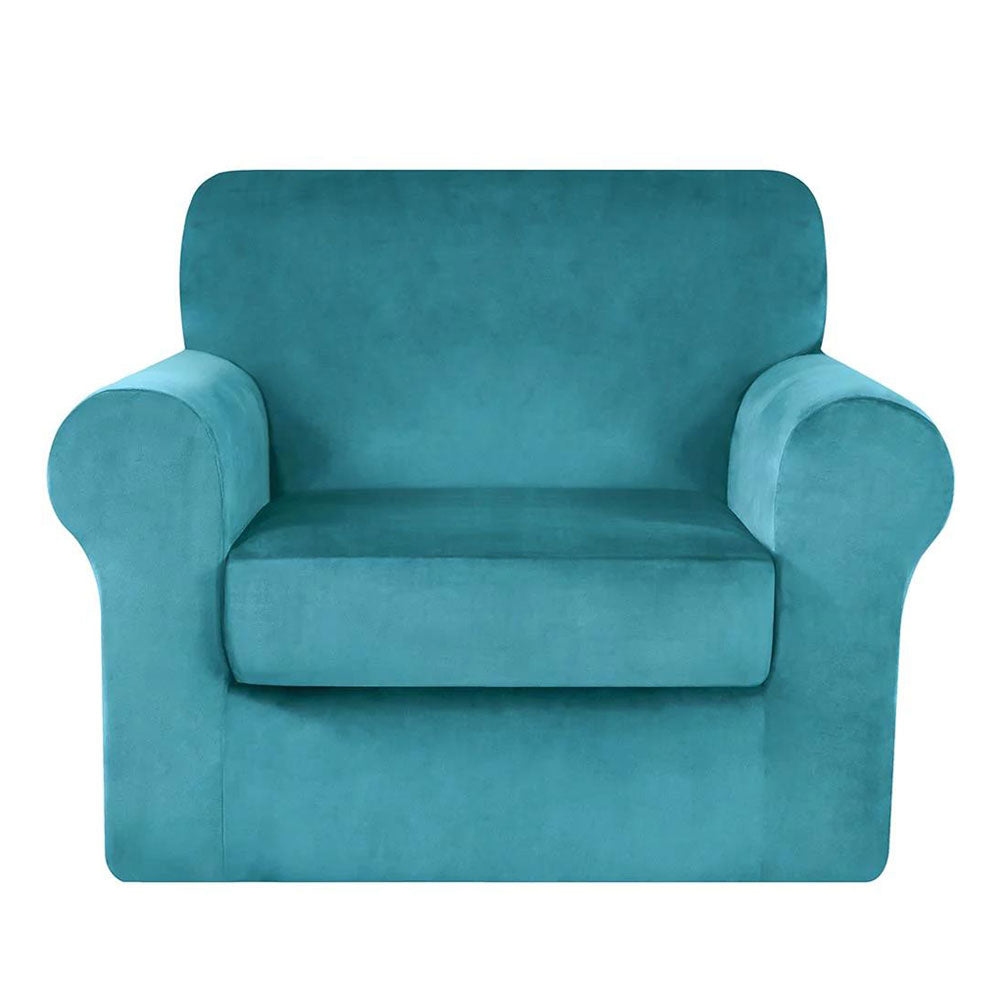 Velvet Plush Stretch Armchair Cover