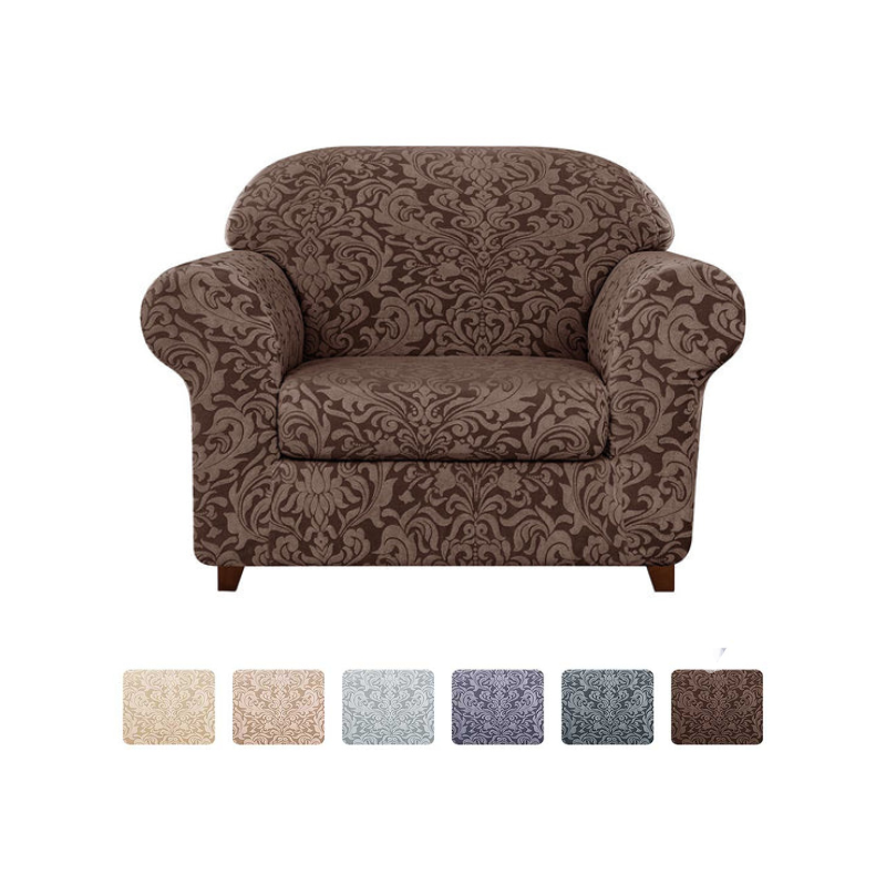 Exquisite Jacquard Floral Pattern Premium Elastic Armchair Cover