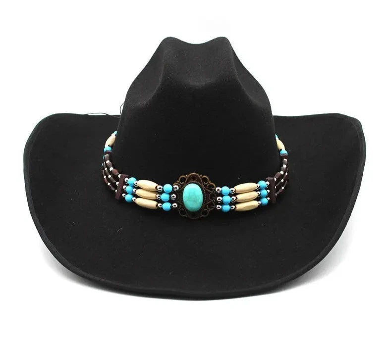 Artificial Wool Wide Brim Cowboy Hat