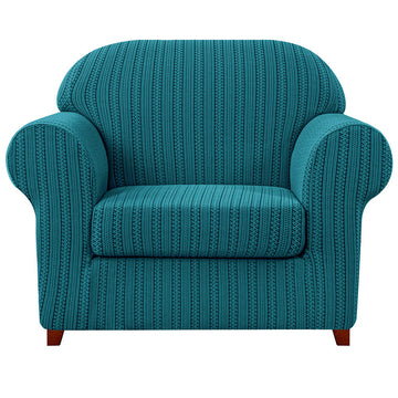 Knit and Stripes Stretch Armchair Cover