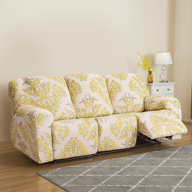 Printed Milk Silk Recliner Cover with L Shape Covers